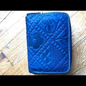 Blue leather wallet